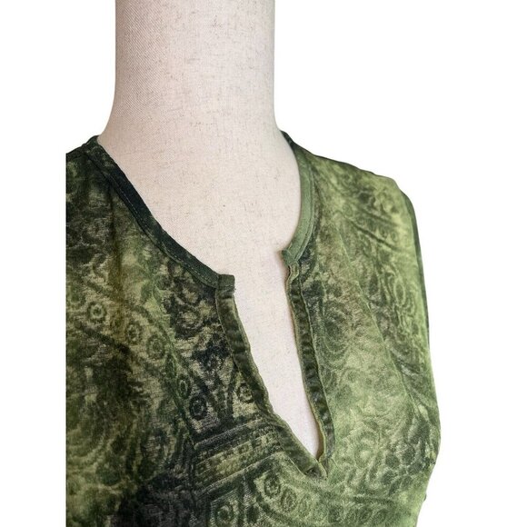 Vintage Mesh Top Women P Large Sheer Green y2K Fairy Grunge Goblincore Whimsical - Picture 5 of 14